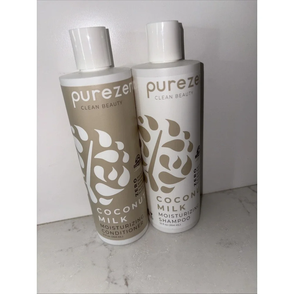 Purezero Hair Care Coconut Milk Moisturizing Shampoo & Conditioner 12 Oz Each